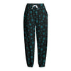 Blue Bitcoin Pattern Print Fleece Lined Knit Pants