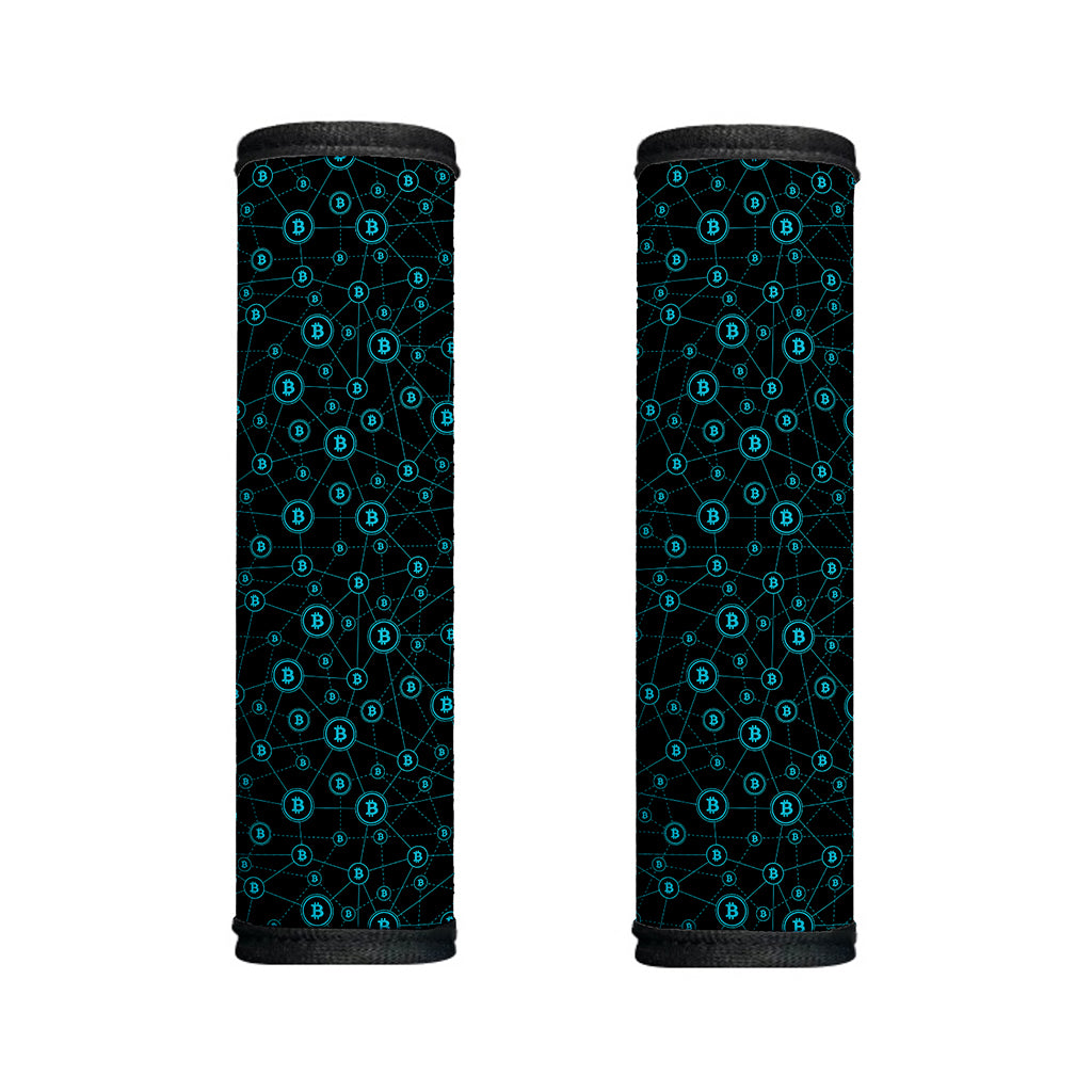Blue Bitcoin Pattern Print Handle Covers
