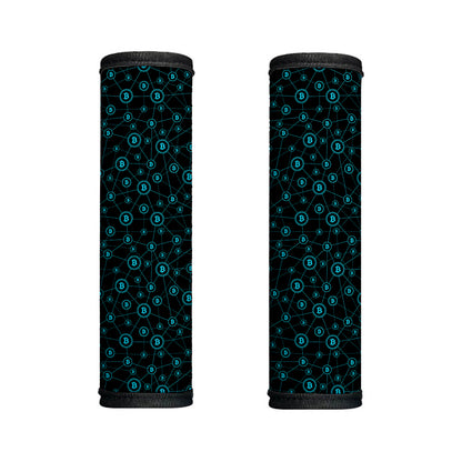 Blue Bitcoin Pattern Print Handle Covers