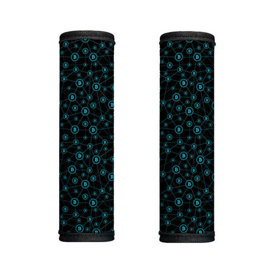 Blue Bitcoin Pattern Print Handle Covers