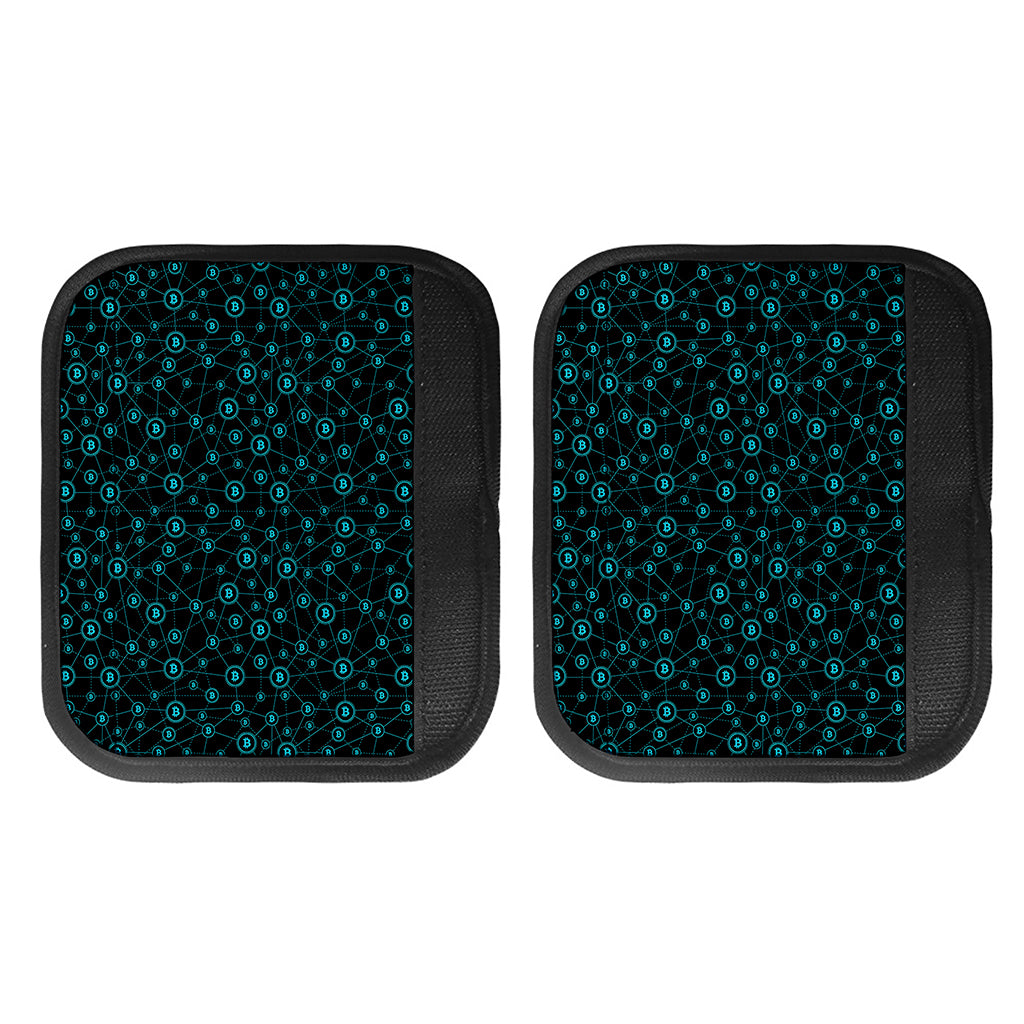 Blue Bitcoin Pattern Print Handle Covers