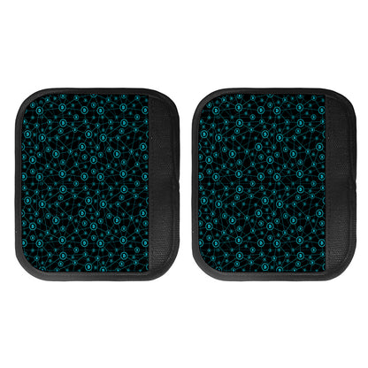 Blue Bitcoin Pattern Print Handle Covers