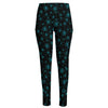 Blue Bitcoin Pattern Print High-Waisted Pocket Leggings