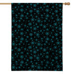 Blue Bitcoin Pattern Print House Flag