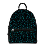 Blue Bitcoin Pattern Print Leather Backpack