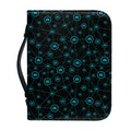 Blue Bitcoin Pattern Print Leather Bible Cover