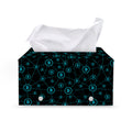 Blue Bitcoin Pattern Print Leather Tissue Box Cover