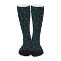 Blue Bitcoin Pattern Print Long Socks