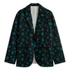 Blue Bitcoin Pattern Print Men's Blazer