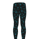 Blue Bitcoin Pattern Print Men's leggings