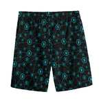 Blue Bitcoin Pattern Print Men's Sports Shorts