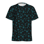 Blue Bitcoin Pattern Print Men's Sports T-Shirt