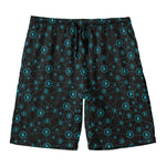 Blue Bitcoin Pattern Print Men's Swim Trunks