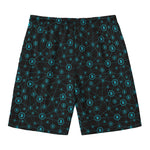 Blue Bitcoin Pattern Print Men's Swim Trunks