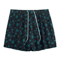 Blue Bitcoin Pattern Print Mesh Shorts