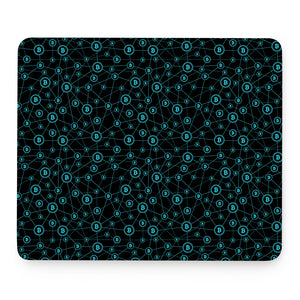 Blue Bitcoin Pattern Print Mouse Pad