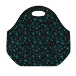 Blue Bitcoin Pattern Print Neoprene Lunch Bag