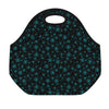 Blue Bitcoin Pattern Print Neoprene Lunch Bag