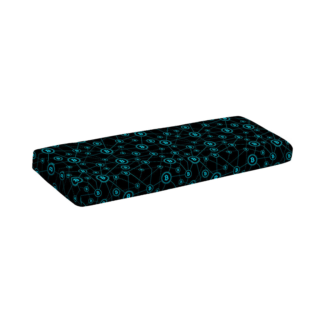 Blue Bitcoin Pattern Print Piano Keyboard Cover