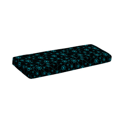 Blue Bitcoin Pattern Print Piano Keyboard Cover