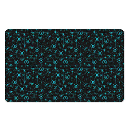 Blue Bitcoin Pattern Print Polyester Doormat