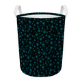 Blue Bitcoin Pattern Print Round Laundry Basket