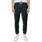 Blue Bitcoin Pattern Print Scuba Joggers