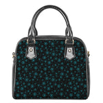 Blue Bitcoin Pattern Print Shoulder Handbag