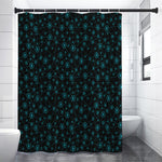 Blue Bitcoin Pattern Print Shower Curtain