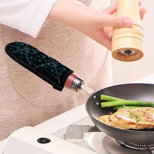 Blue Bitcoin Pattern Print Skillet Handle Cover