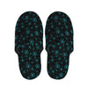 Blue Bitcoin Pattern Print Slippers