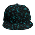 Blue Bitcoin Pattern Print Snapback Cap