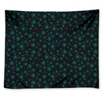 Blue Bitcoin Pattern Print Tapestry