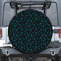 Blue Bitcoin Pattern Print Tire Cover