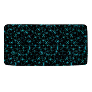 Blue Bitcoin Pattern Print Towel