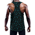 Blue Bitcoin Pattern Print Training Tank Top