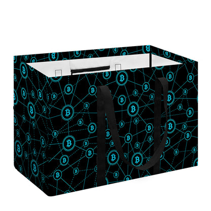 Blue Bitcoin Pattern Print Utility Tote Bag