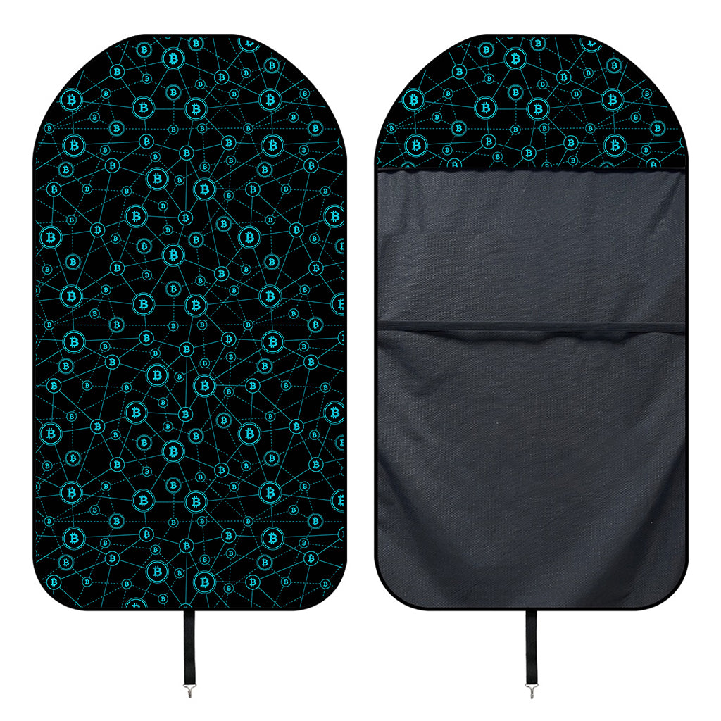 Blue Bitcoin Pattern Print Waterproof Car Seat Cover