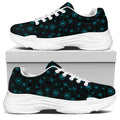Blue Bitcoin Pattern Print White Chunky Shoes