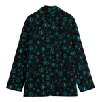 Blue Bitcoin Pattern Print Women's Blazer