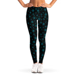 Blue Bitcoin Pattern Print Women's Leggings