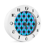 Blue Black And Purple Argyle Print Alarm Clock