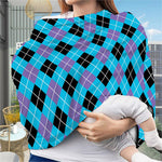 Blue Black And Purple Argyle Print Baby Seat Cover