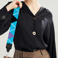 Blue Black And Purple Argyle Print Bag Strap