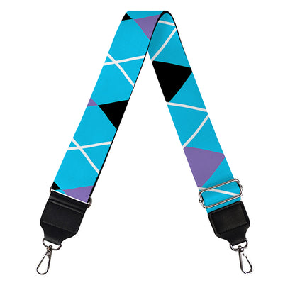 Blue Black And Purple Argyle Print Bag Strap
