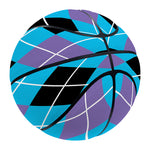 Blue Black And Purple Argyle Print Basketball