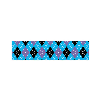 Blue Black And Purple Argyle Print Bed Runner