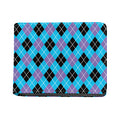 Blue Black And Purple Argyle Print Bifold Wallet