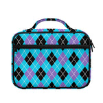 Blue Black And Purple Argyle Print Briefcase Bible Bag