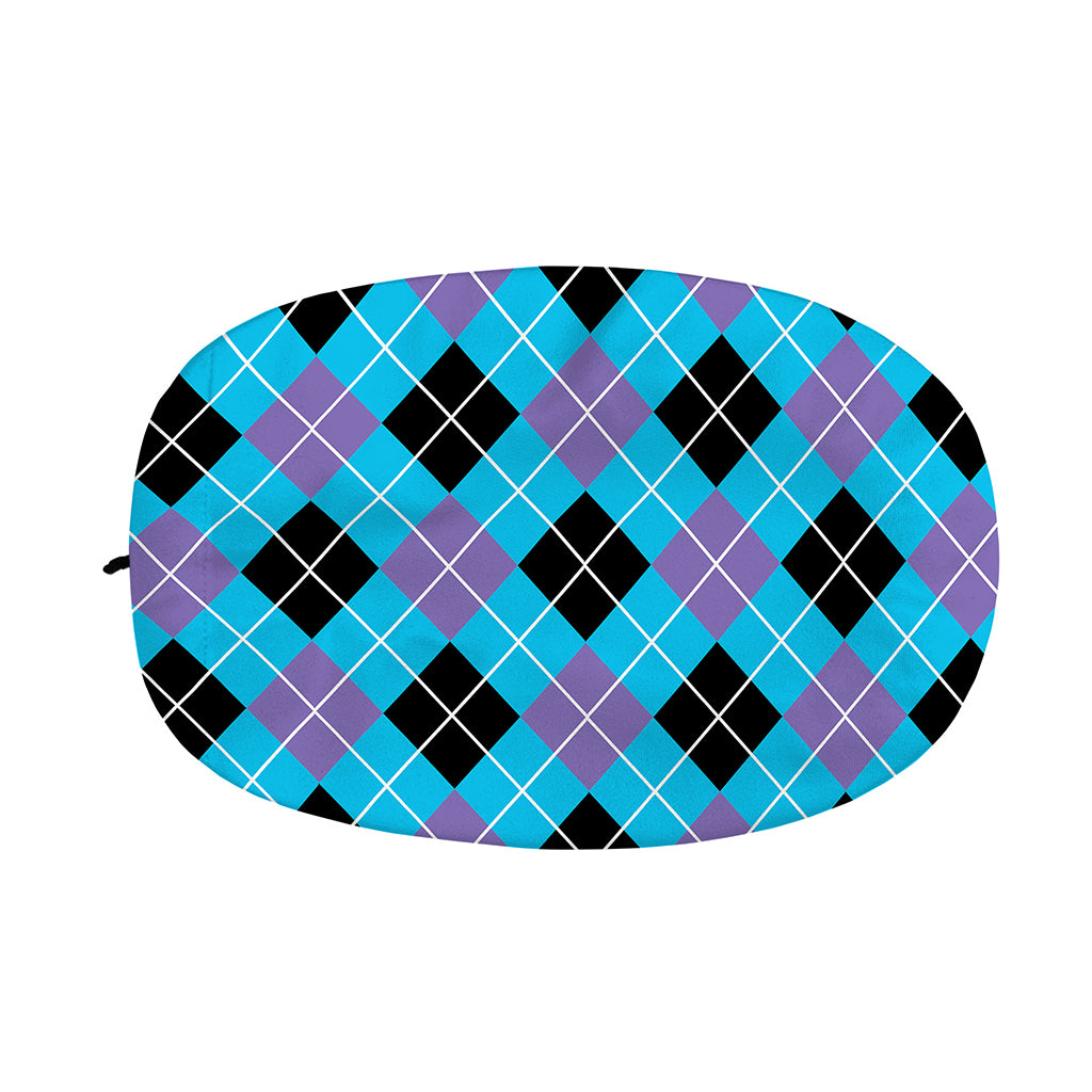 Blue Black And Purple Argyle Print Car Side Mirror Covers